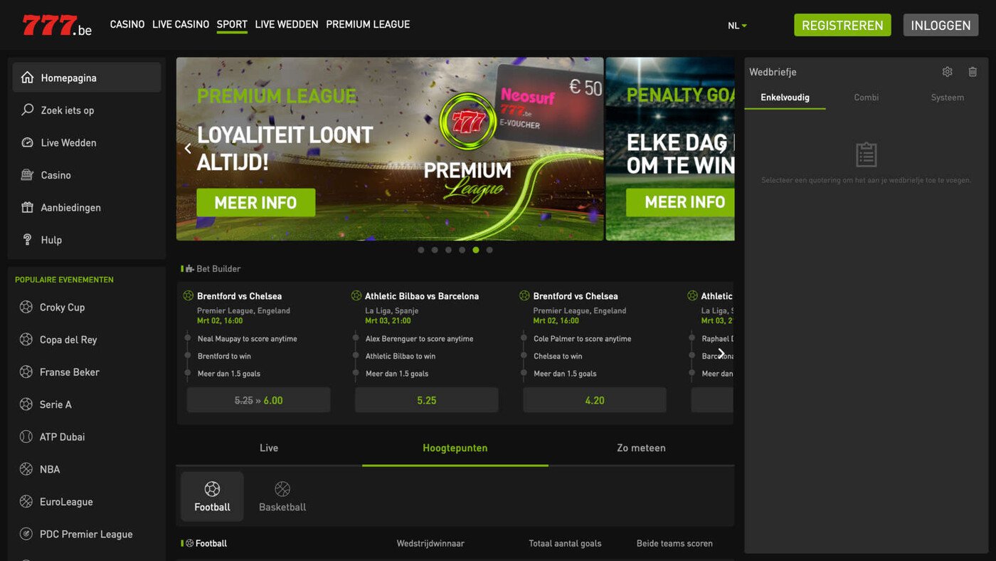 777 sportwedden belgie
