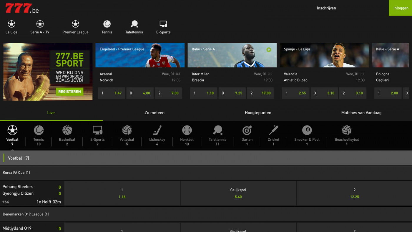 777 sportwedden belgie